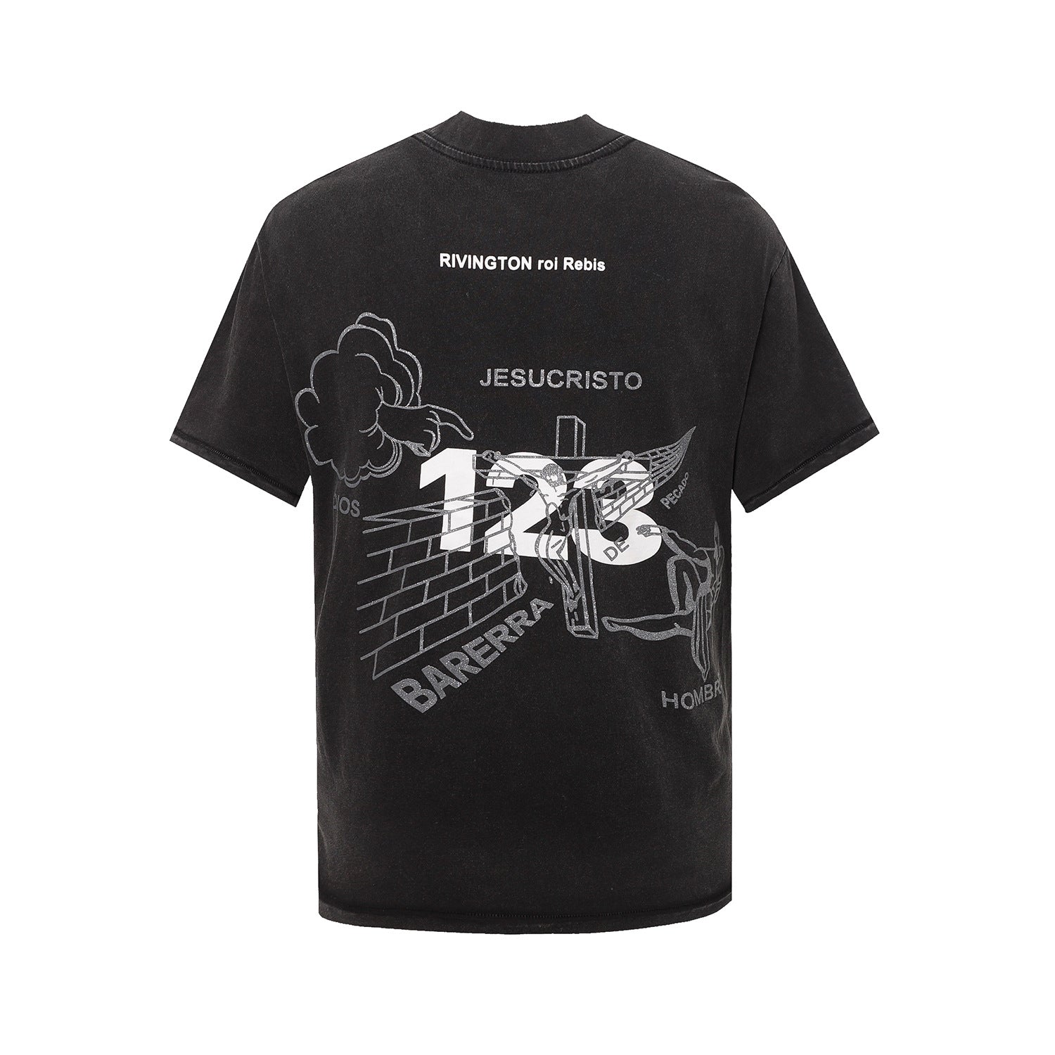 RRR123 T-shirt Small Neckline Loose Distressed T-shirt